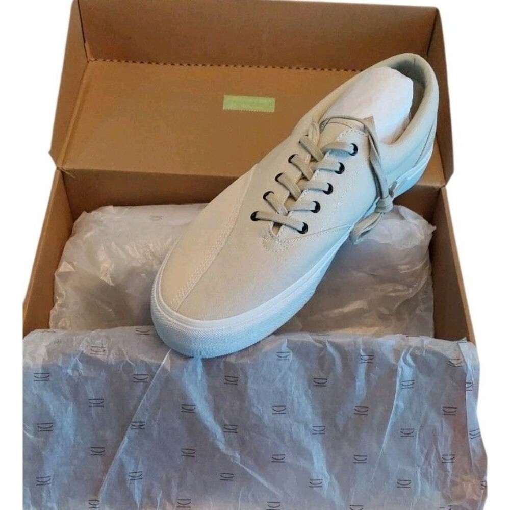 Clearweather Donny Luxury Canvas & Suede Shoes Skater Boat Shoe NIB Mens 14 Oat